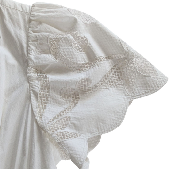 By Anthropologie White Somerset Dress Size Small