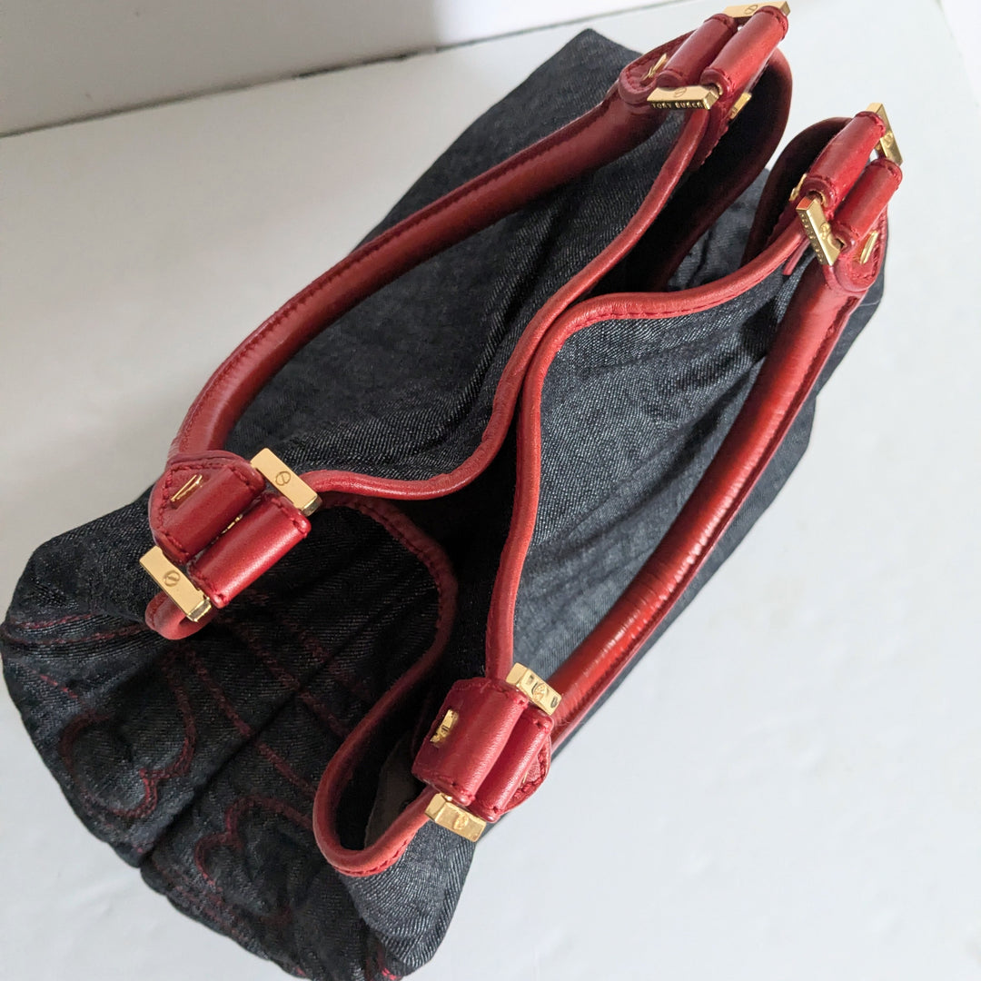 Tory Burch Denim and Leather Tote