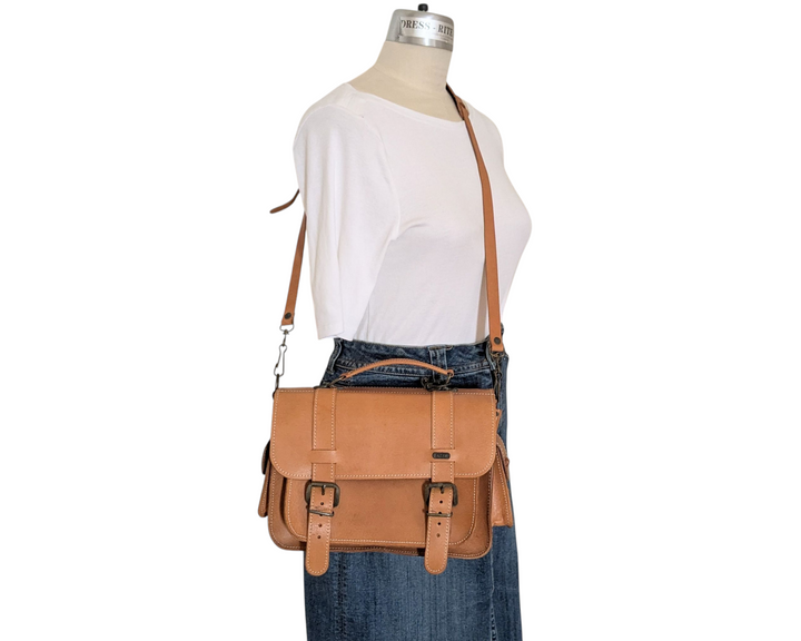 Greek Leather Convertible Messenger Bag