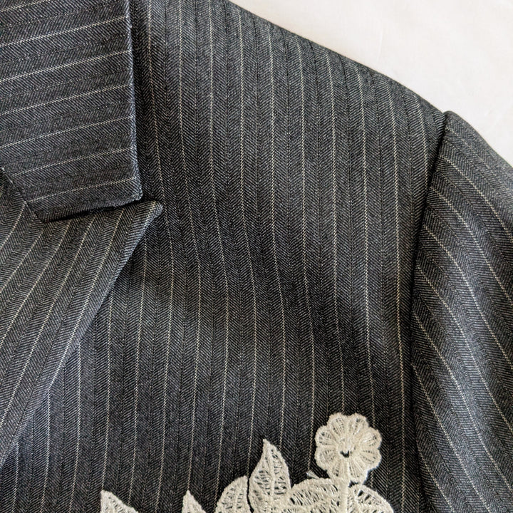 Maree Pour Toi Pinstripe Blazer with Applique Size 16