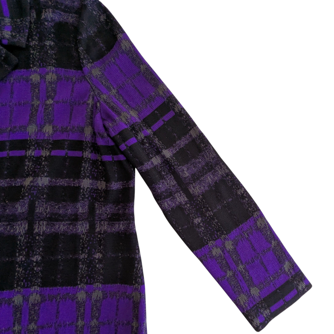 Misook Heritage Fit Plaid Knit Blazer Size Medium