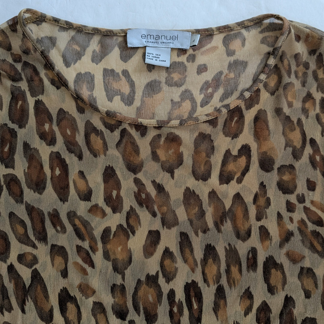 EMANUEL by Emanuel Ungaro Sheer Silk Top Size Large