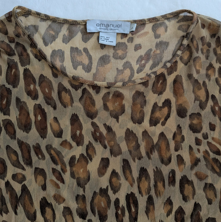 EMANUEL by Emanuel Ungaro Sheer Silk Top Size Large