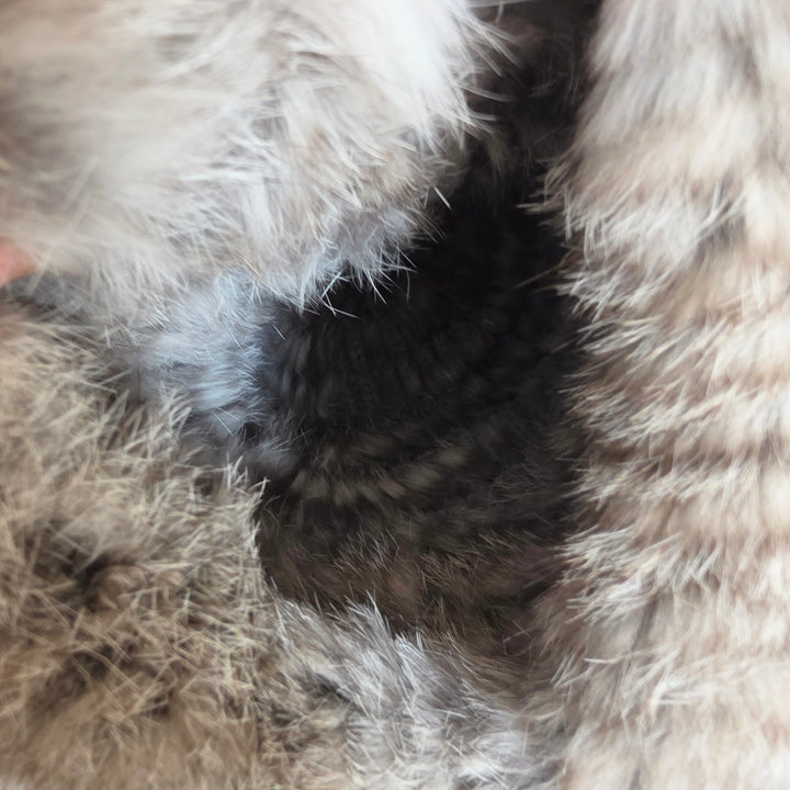 Grey Rabbit Fur Hat