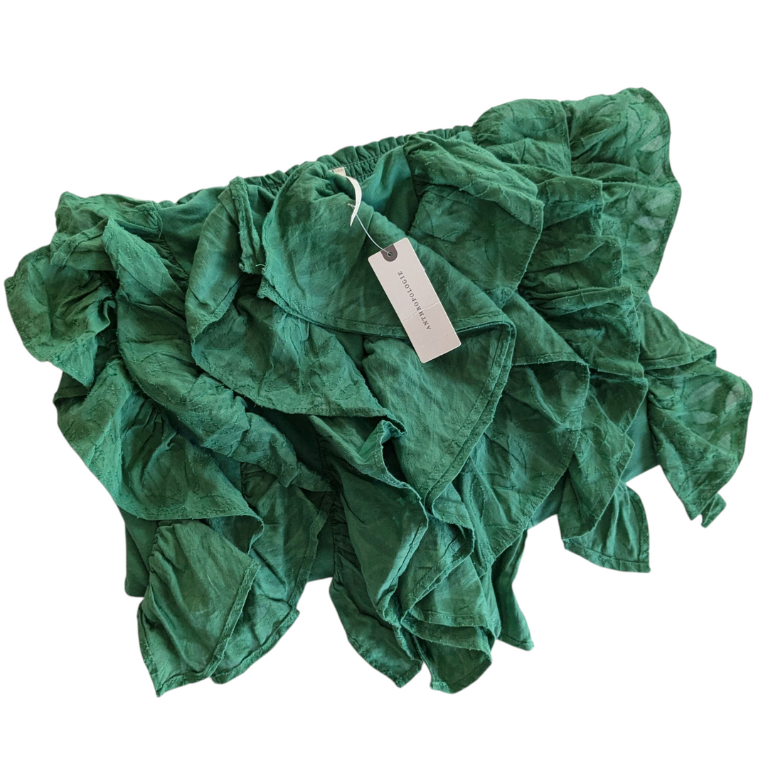 Anthropologie Ruffled Strapless Top Size Large
