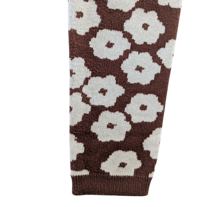 Pretty Garden Brown Floral Sweater Size Small