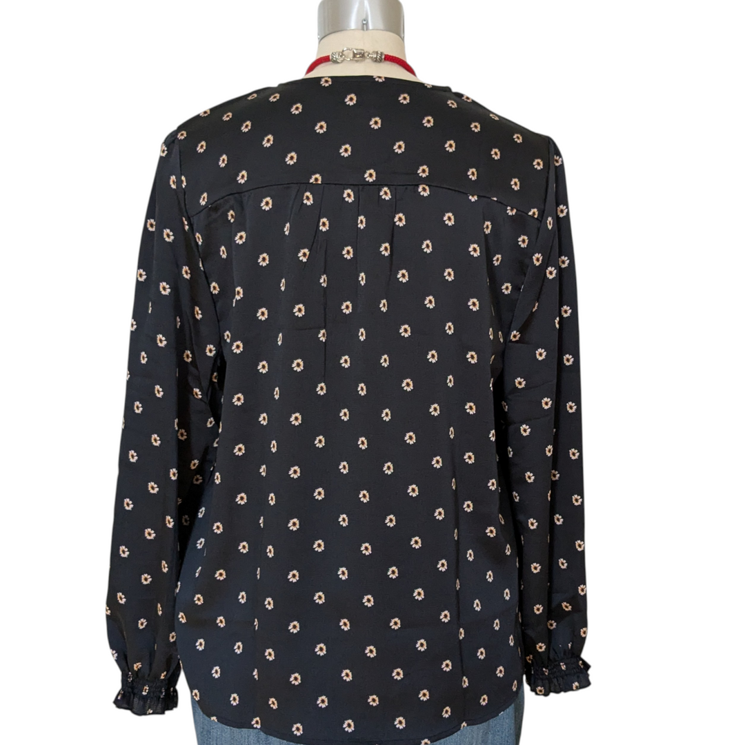 Ted Baker Black Print Top Size Large