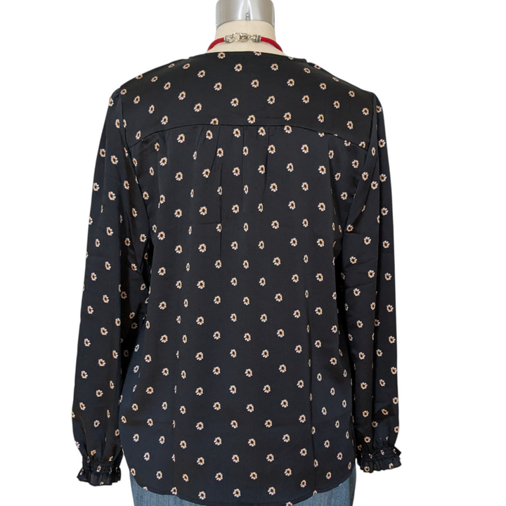 Ted Baker Black Print Top Size Large