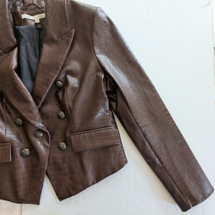 Veronica Beard Cooke Dickey Blazer Vegan Leather