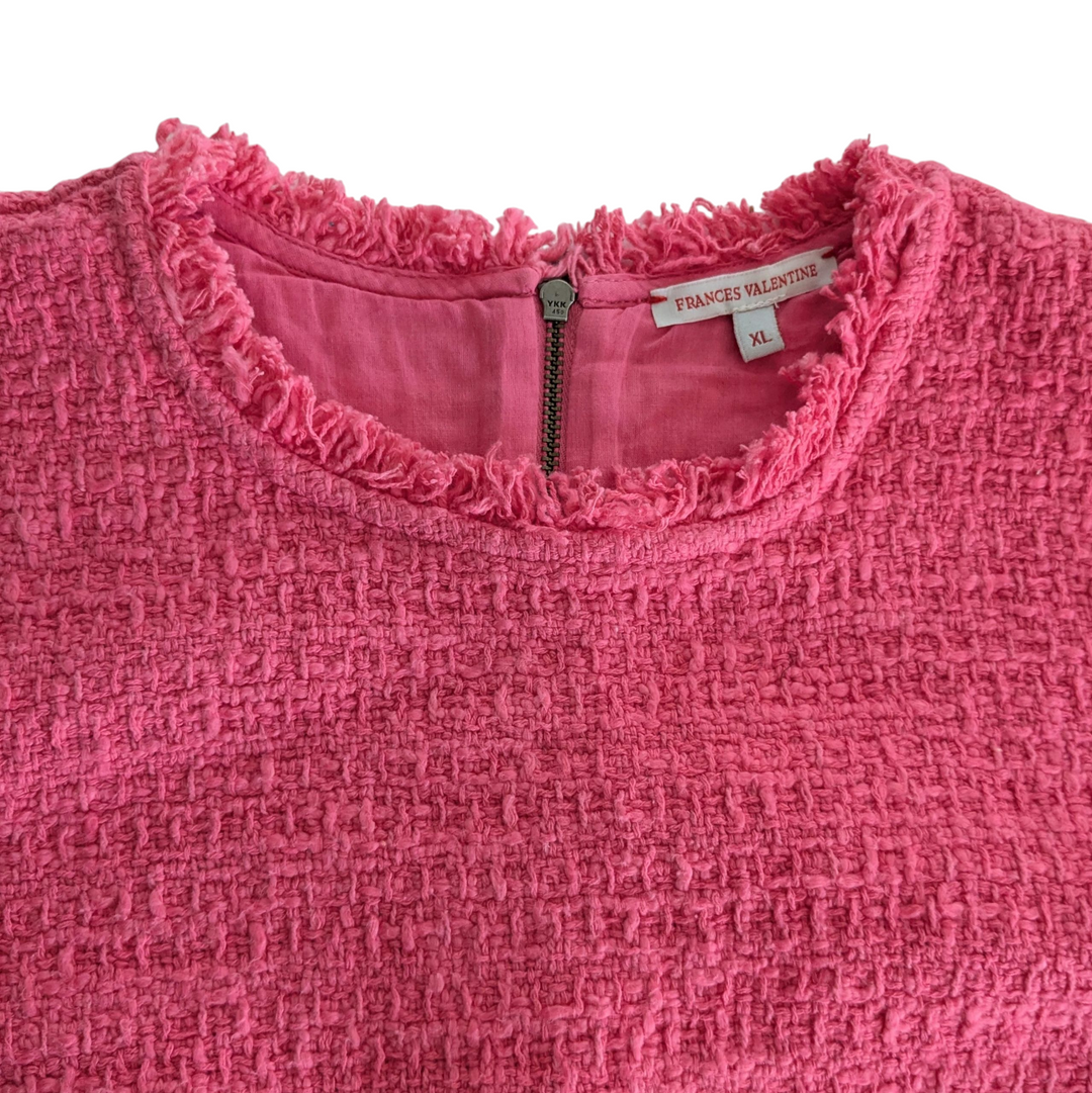 Frances Valentine Pink Tweed Top Size XL