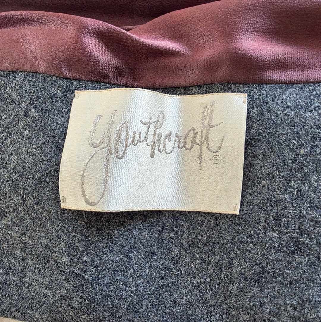Youthcraft Vintage Wool Coat with Fur Trim Size XS