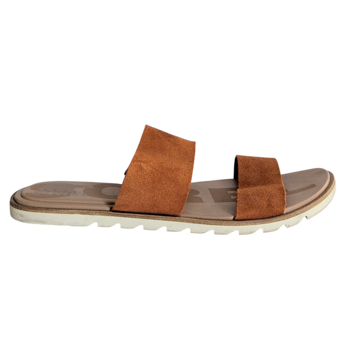 Sorel Ella II Orange Suede Slides Size 8