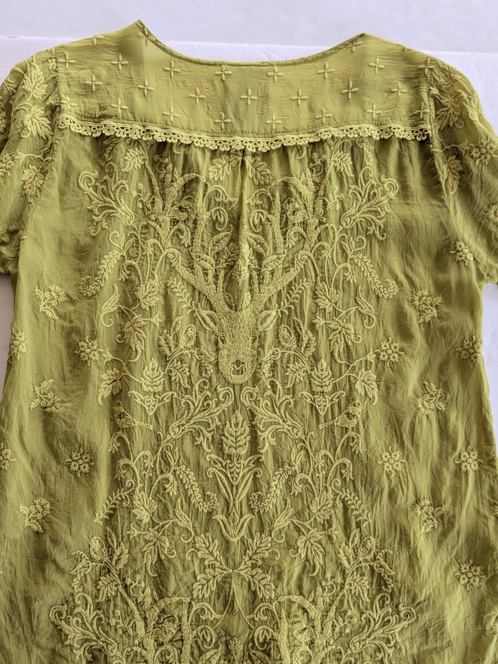 Johnny Was Chartreuse Green Top Size XS