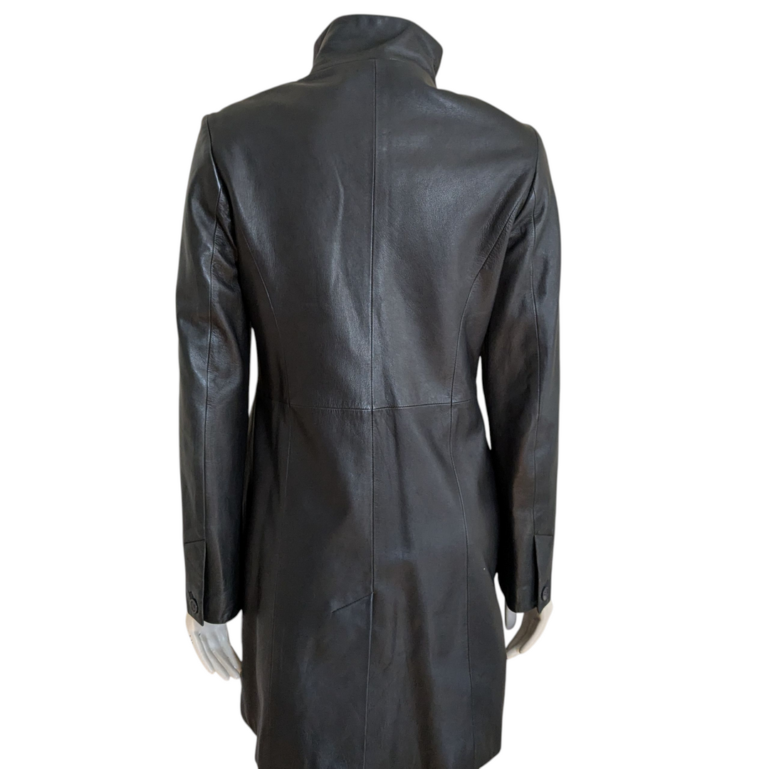 Cole Haan Leather Coat Size Small