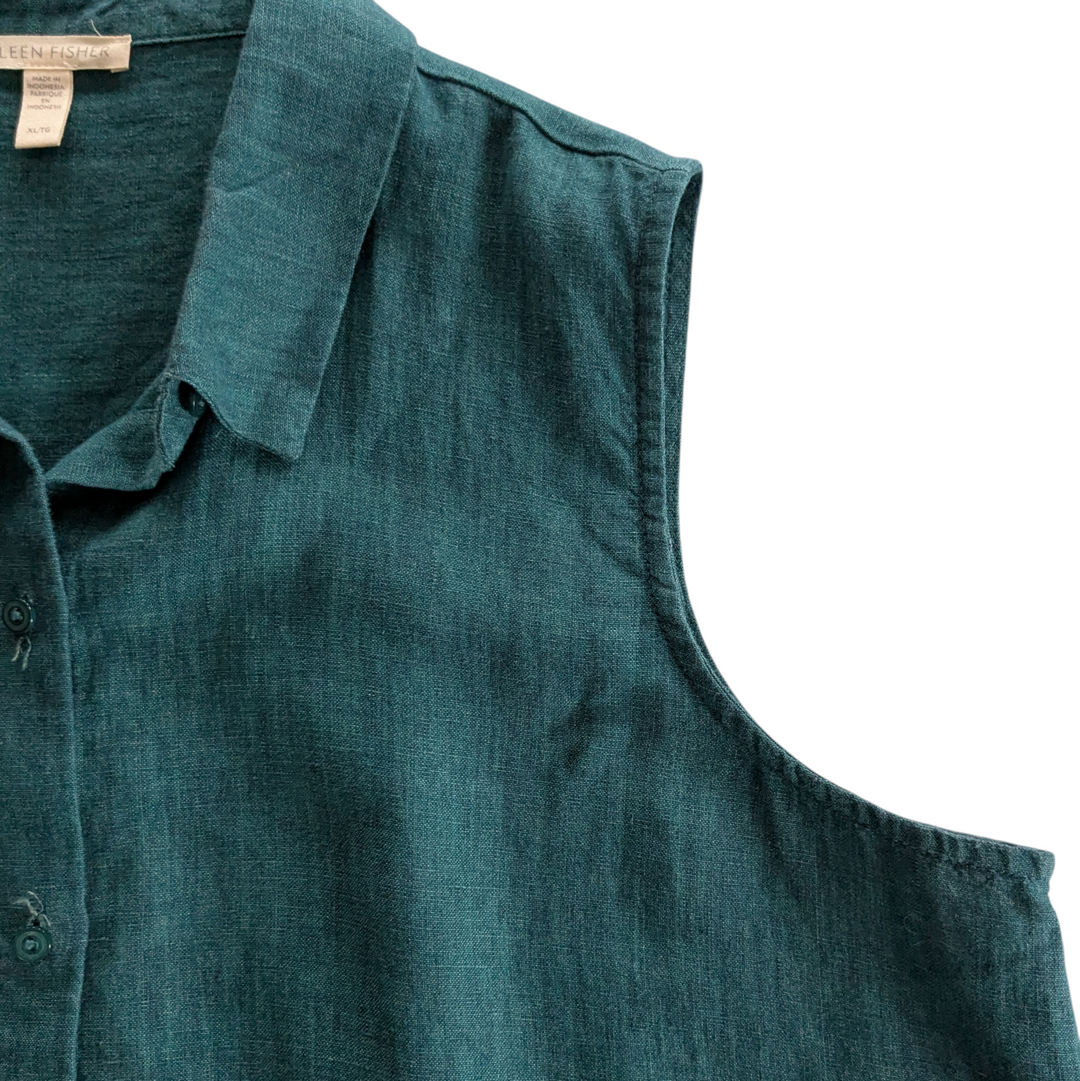 Eileen Fisher Teal Cotton Dress Size XL