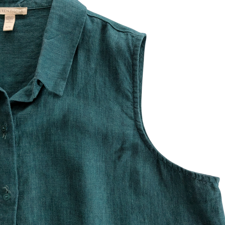 Eileen Fisher Teal Cotton Dress Size XL