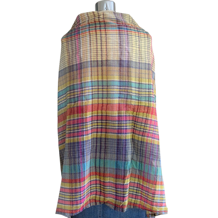 Anii by Natural Plaid Wool Scarf