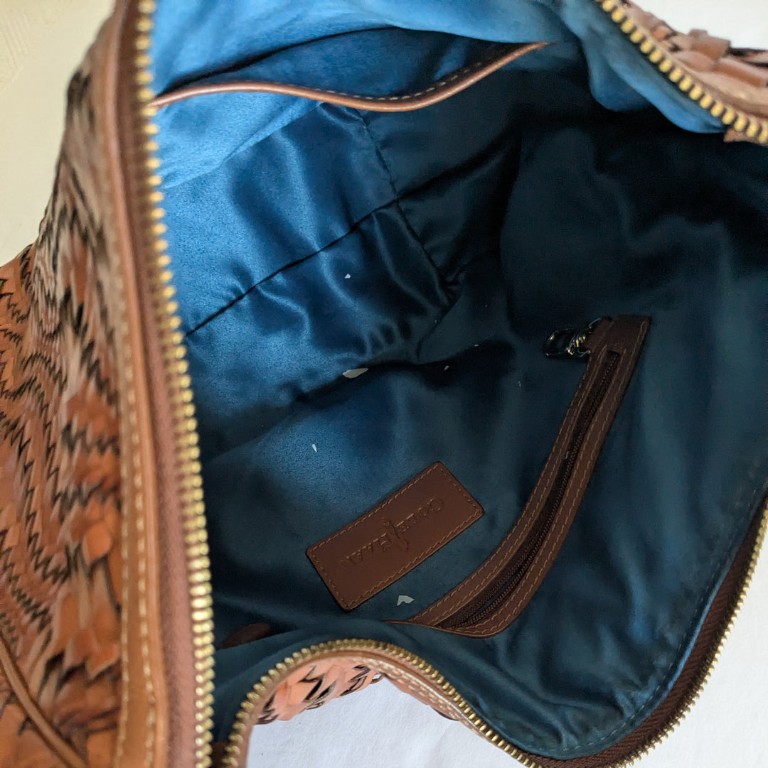 Cole Haan Woven Leather Hobo Bag