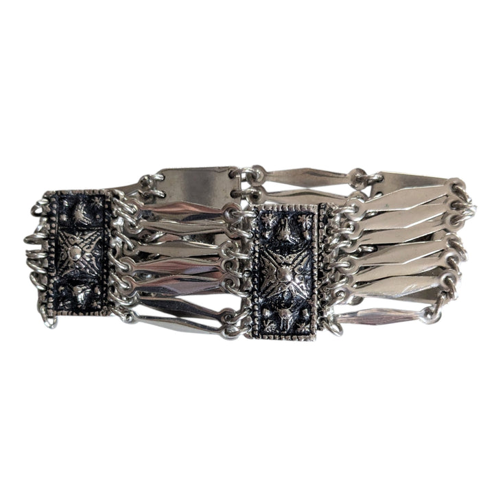 Mexican Sterling Silver Panel Bracelet
