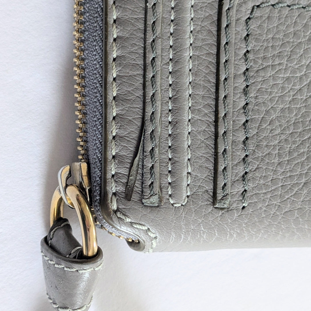 Chloe Marcie Gray Zip Around Wallet