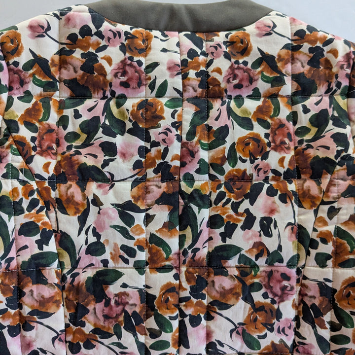 Something Navy Floral Print Asymmetrical Jacket Size Small