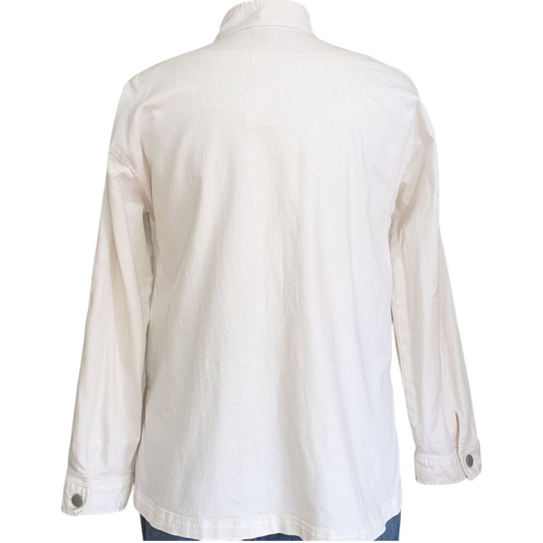 Eileen Fisher Undyed Denim Utility Jacket Size XXS