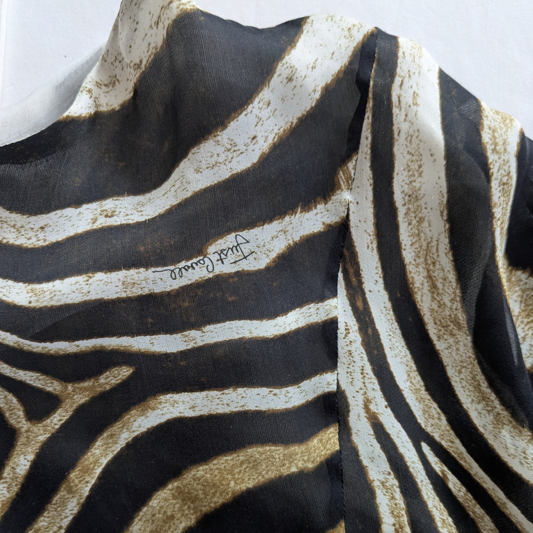 Just Cavalli Zebra Print Silk Mini Dress Size 6