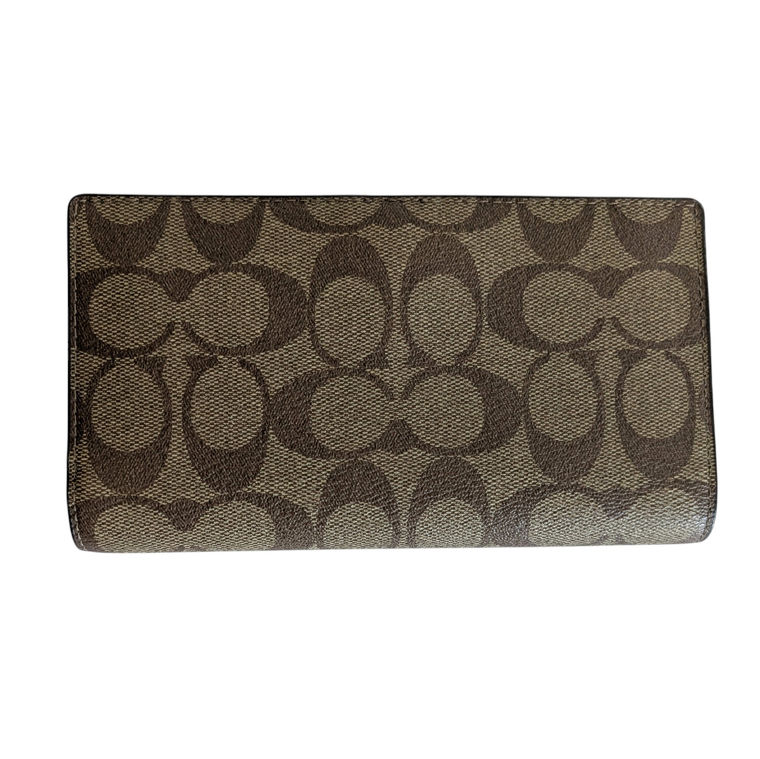 Coach Slim Signature Logo Zippered Wallet