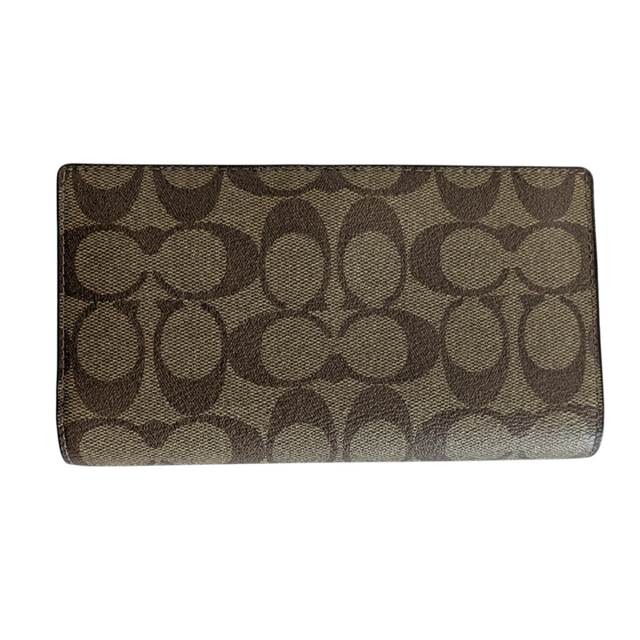 Coach Slim Signature Logo Zippered Wallet