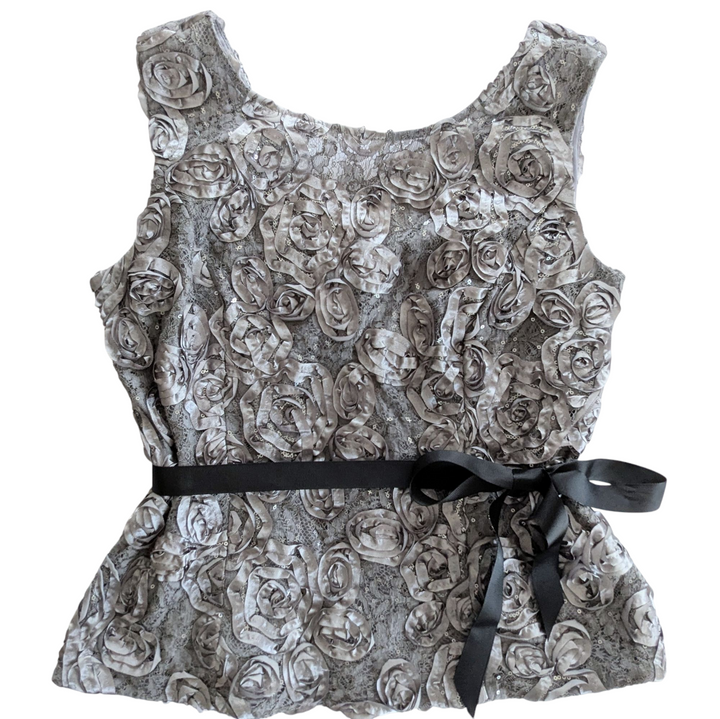 Alex Evening Silver Top Size Medium Petite