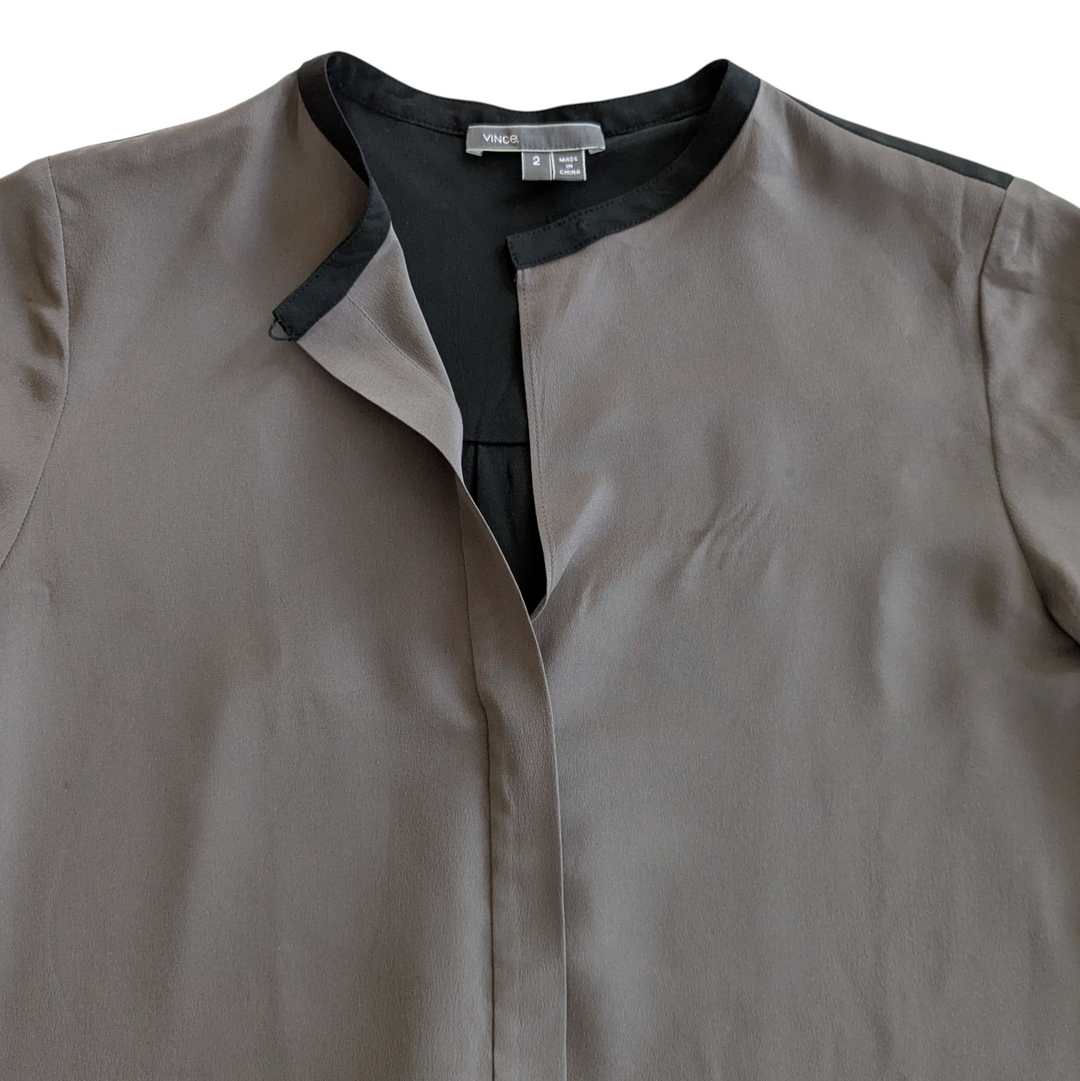 Vince 2 Tone Silk Tunic Size 2