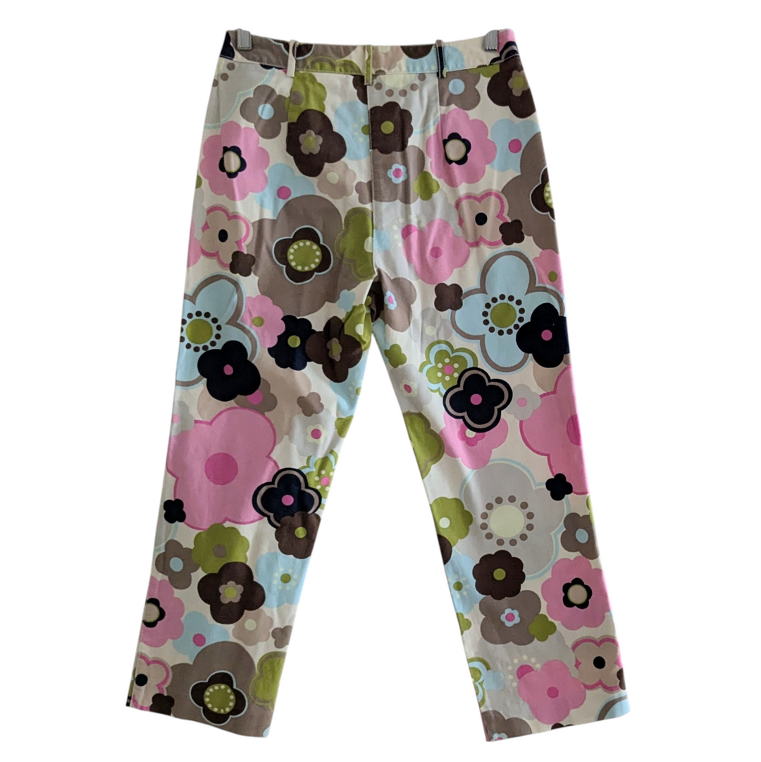 Talbots Floral Print Cropped Pants Size 6