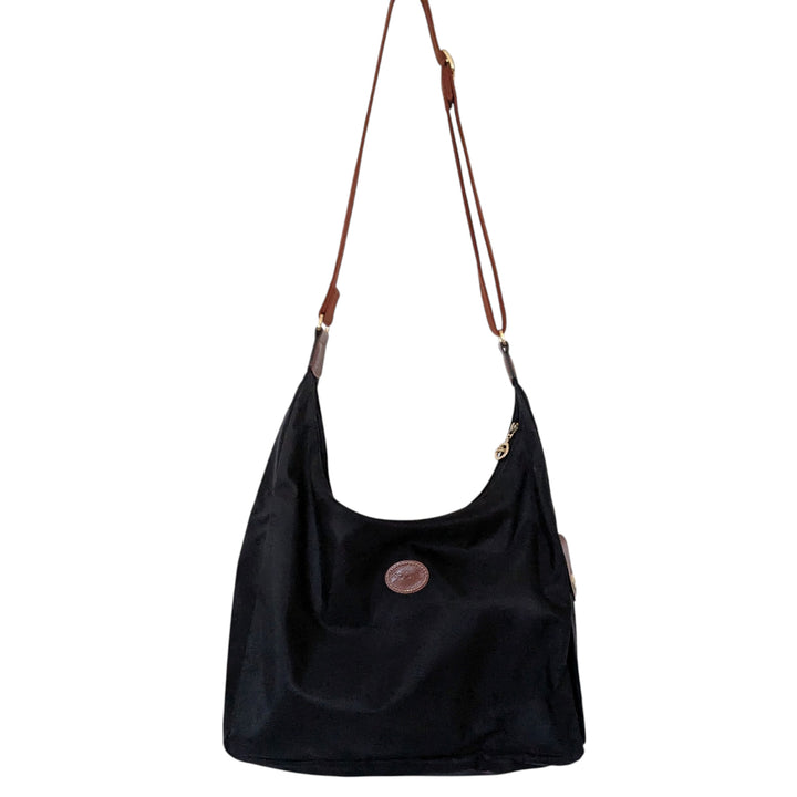 Longchamp Black Nylon Hobo Bag