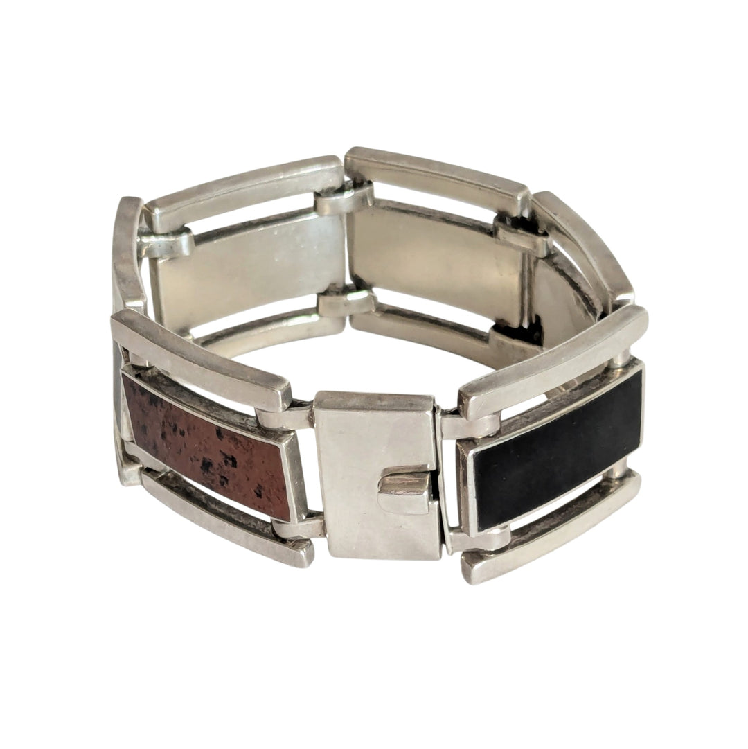 Alicia de la Paz Taxco Mexican Sterling Silver Paneled Bracelet