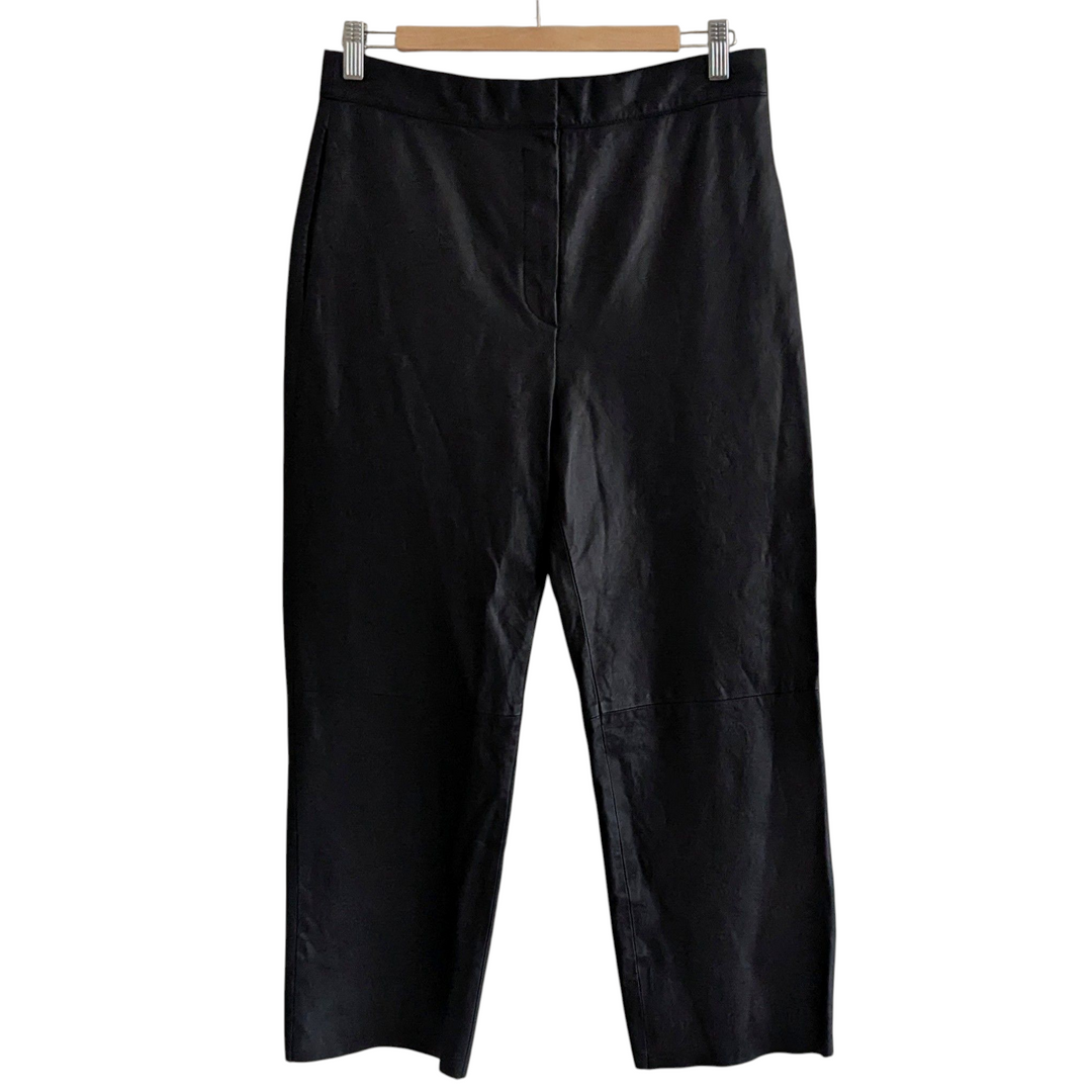 COS Cropped Pants in Black Leather Size 8