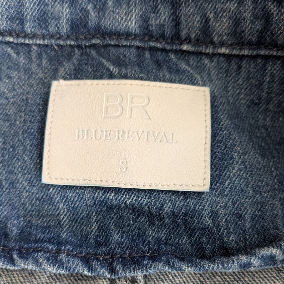 Blue Revival Lindsay Frayed Denim Blazer Size Small