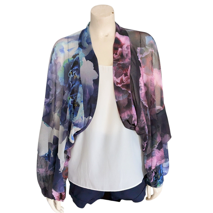Fuzzi Floral Mesh Shrug O/S