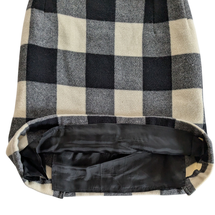 MaxMara Buffalo Plaid Wool Skirt Size 6