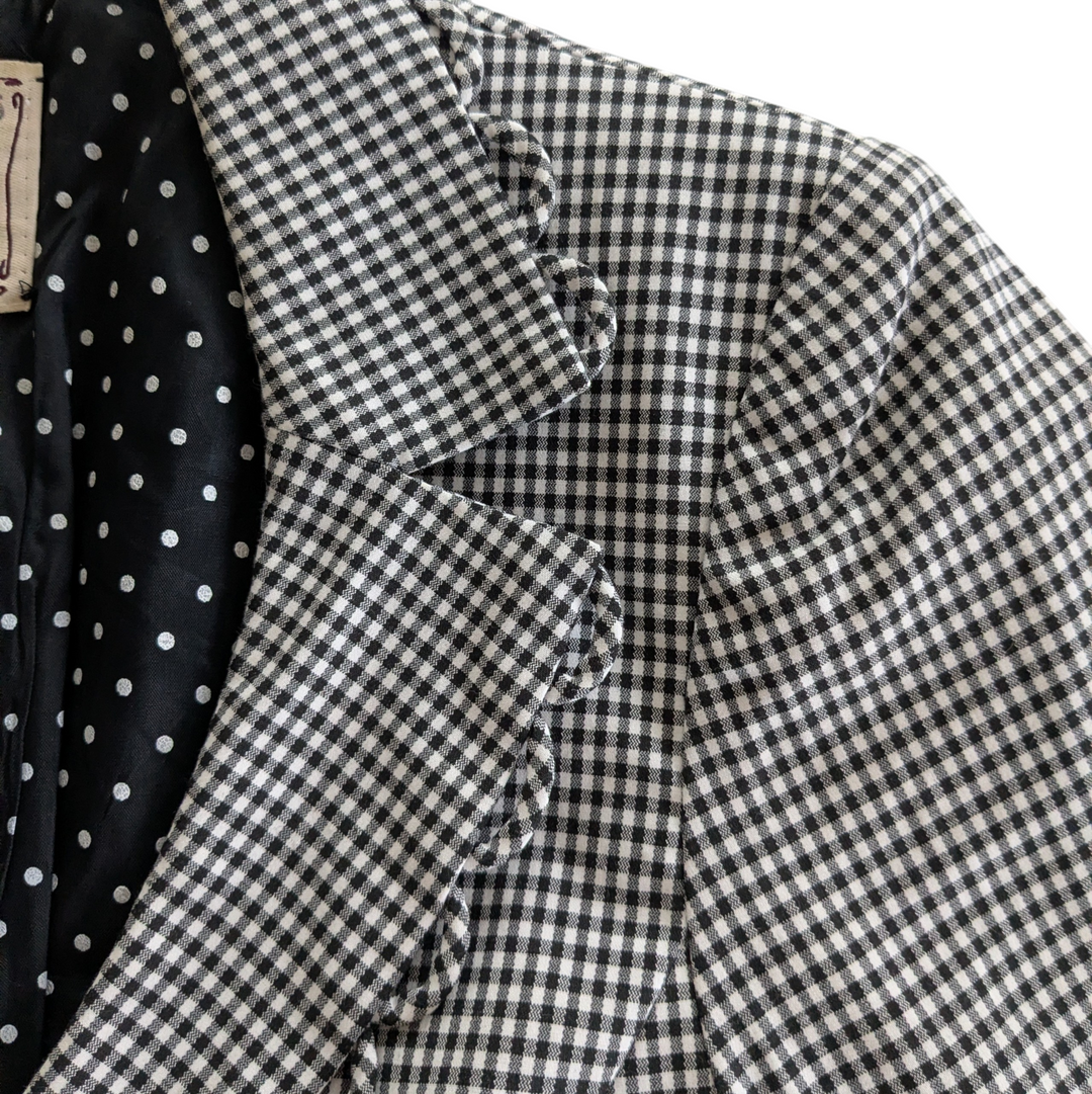 Nanette Lepore Gingham Check Blazer Size 4