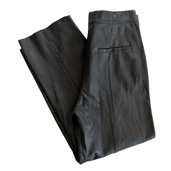 COS Cropped Pants in Black Leather Size 8