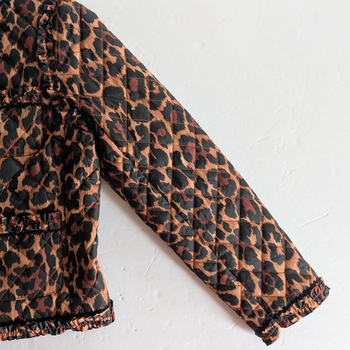 J. Crew Animal Print Puffer Lady Jacket Size 10