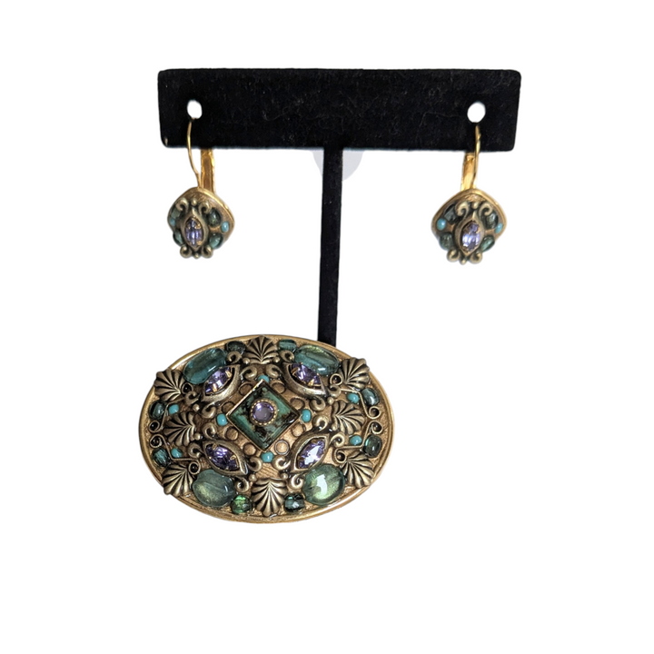 Mitch Golan Brooch and Earring Set