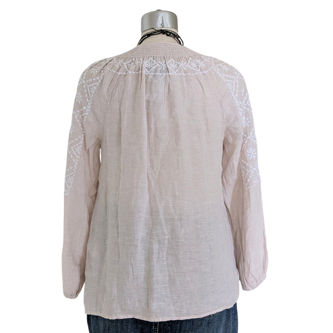 Joie Linen Peasant Top Size Small
