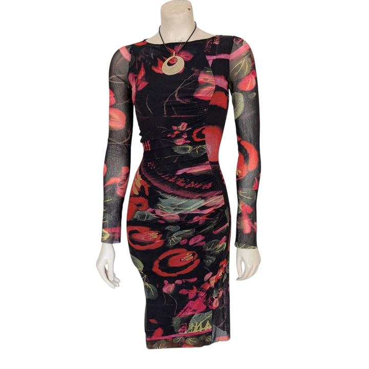 Jean Paul Gautier Soleil Floral Mesh Dress Size Small