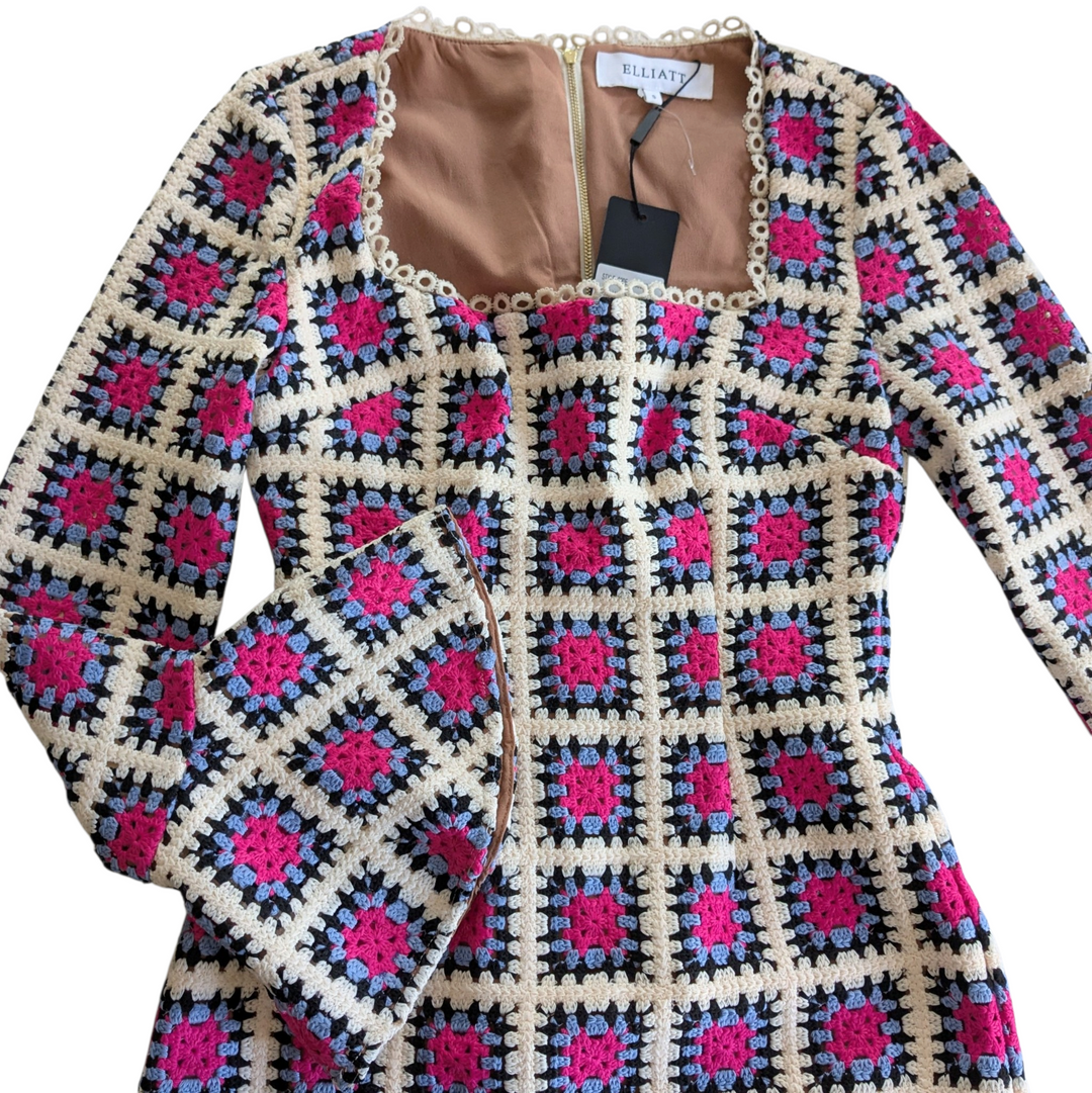 Elliatt Luna Crochet Mini Dress Size Small NWT
