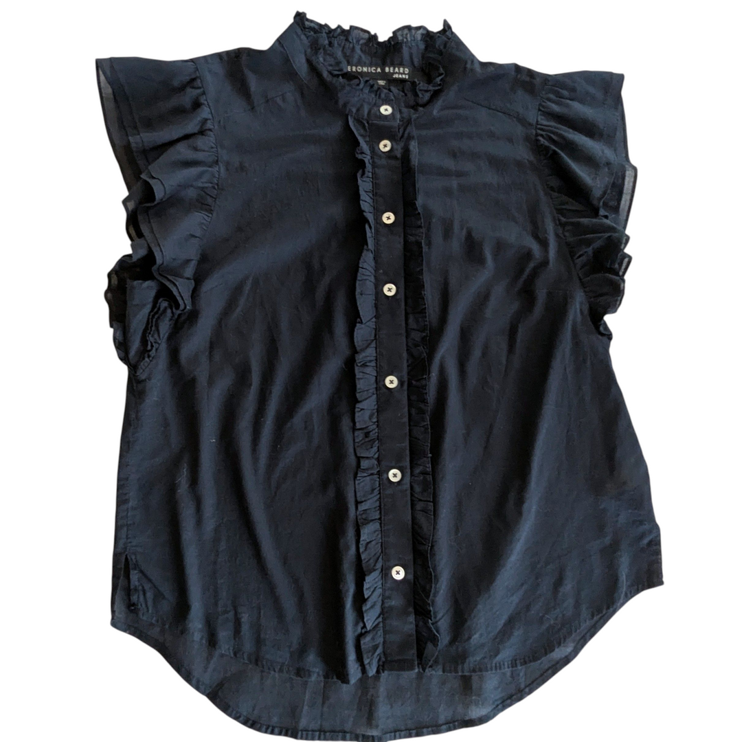 Veronica Beard Navy Blouse Size Large