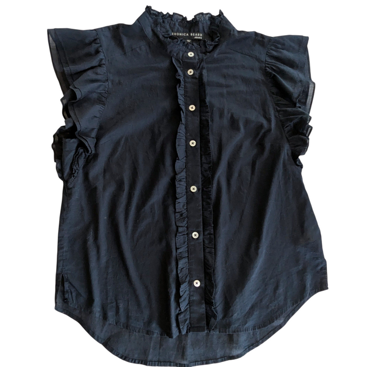 Veronica Beard Navy Blouse Size Large