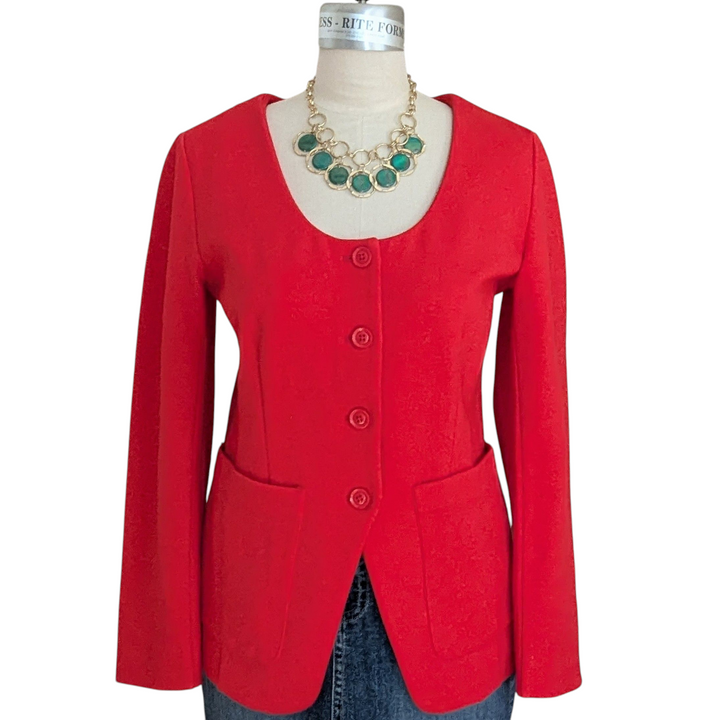 Anthropologie Maeve Scoop Neck Cut Away Blazer Size Medium NWT