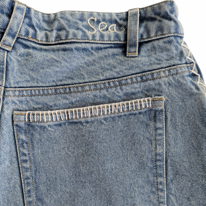 Sea New York Marion Mended Denim Shorts Size 6