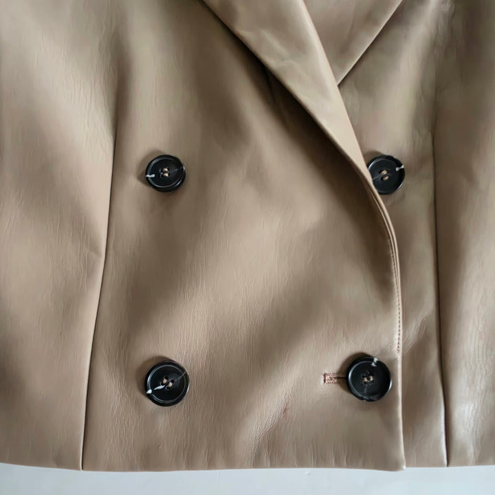 Anthropologie Maeve Faux Leather Blazer Size 12